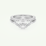1.08 CT Marquise Cut Pave Lab Grown Diamond Bridal Set 13