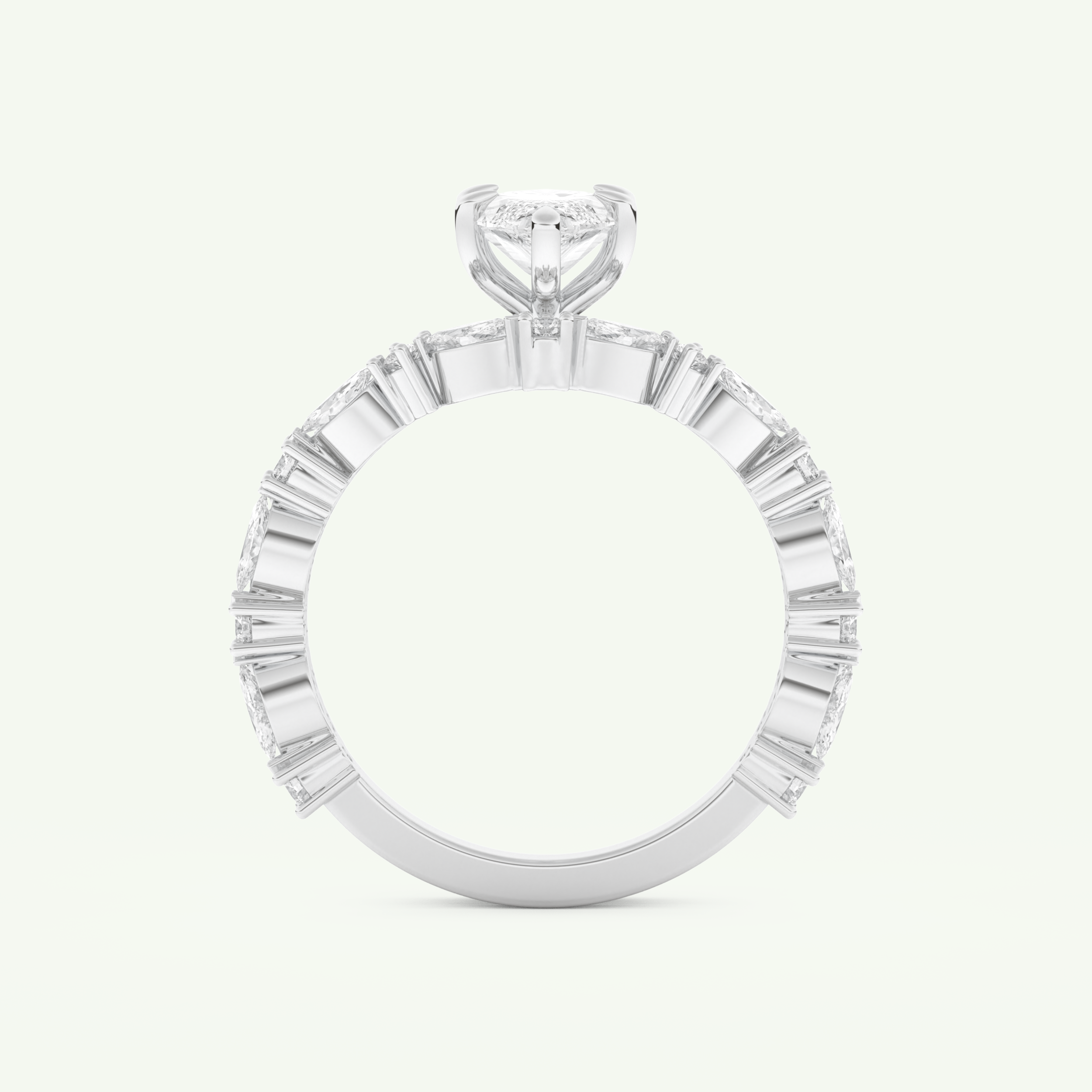 1.08 CT Marquise Cut Pave Lab Grown Diamond Bridal Set 17