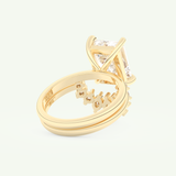 3.17 CT Emerald Cut Solitaire Lab Grown Diamond Bridal Set 3