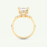 3.17 CT Emerald Cut Solitaire Lab Grown Diamond Bridal Set 5