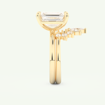 3.17 CT Emerald Cut Solitaire Lab Grown Diamond Bridal Set 6