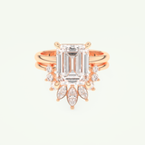 3.17 CT Emerald Cut Solitaire Lab Grown Diamond Bridal Set 7