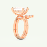 3.17 CT Emerald Cut Solitaire Lab Grown Diamond Bridal Set 10