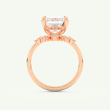 3.17 CT Emerald Cut Solitaire Lab Grown Diamond Bridal Set 11