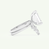 3.17 CT Emerald Cut Solitaire Lab Grown Diamond Bridal Set 14