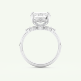 3.17 CT Emerald Cut Solitaire Lab Grown Diamond Bridal Set 17