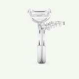 3.17 CT Emerald Cut Solitaire Lab Grown Diamond Bridal Set 18
