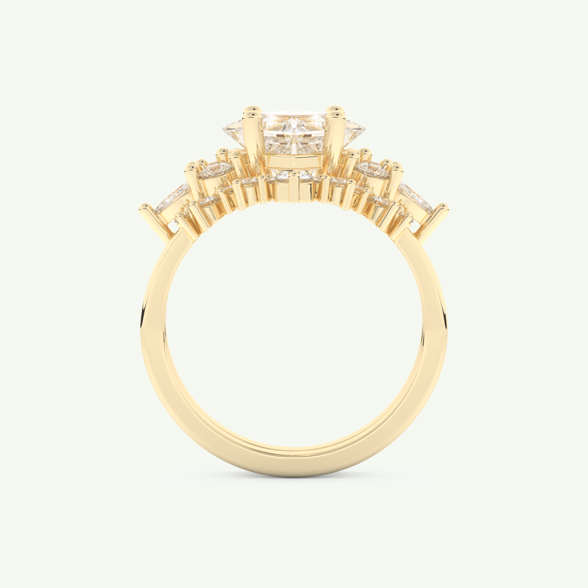 1.72 CT Princess Cut Lab Grown Diamond Bridal Set 5