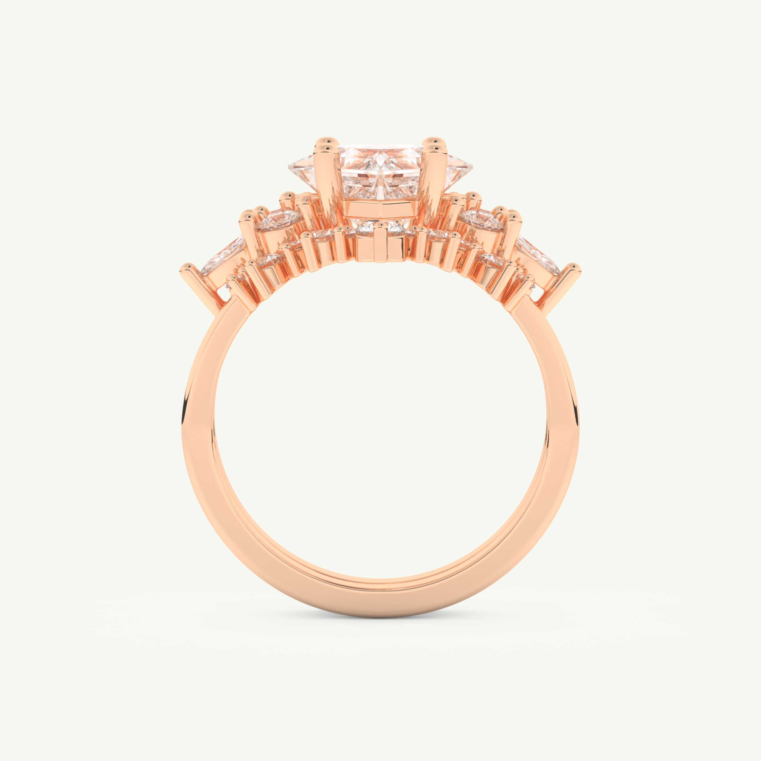 1.72 CT Princess Cut Lab Grown Diamond Bridal Set 11