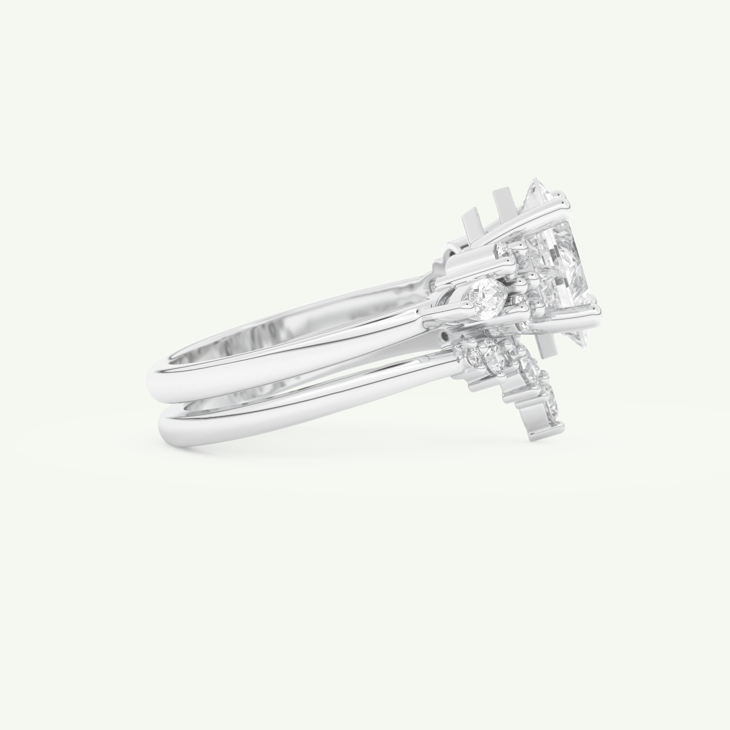 1.72 CT Princess Cut Lab Grown Diamond Bridal Set 14