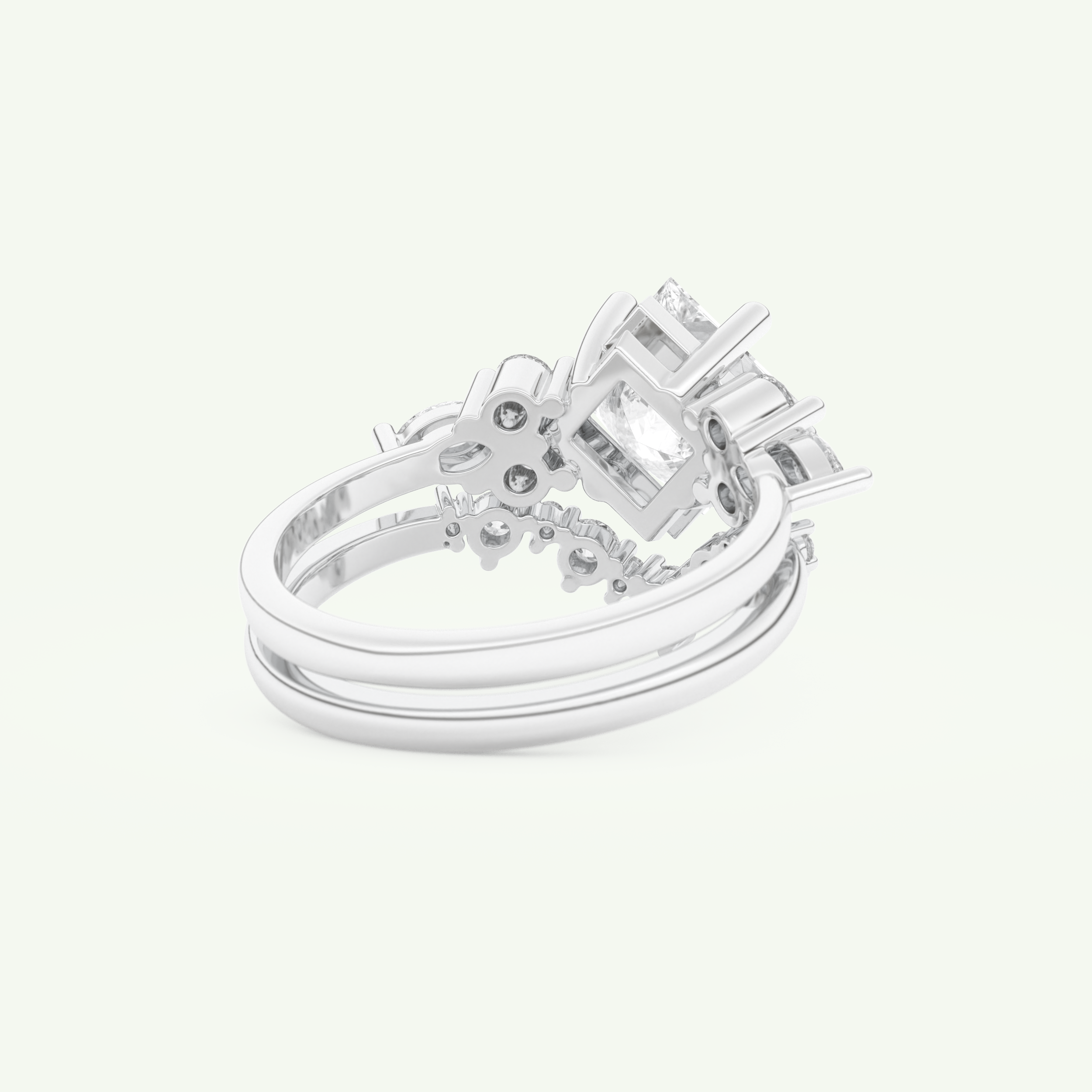 1.72 CT Princess Cut Lab Grown Diamond Bridal Set 15