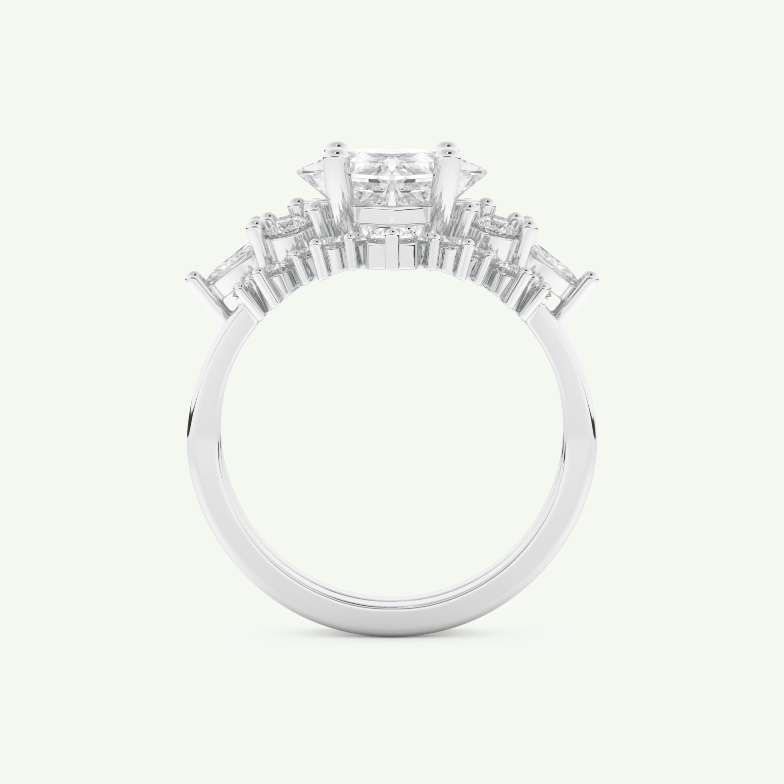1.72 CT Princess Cut Lab Grown Diamond Bridal Set 17