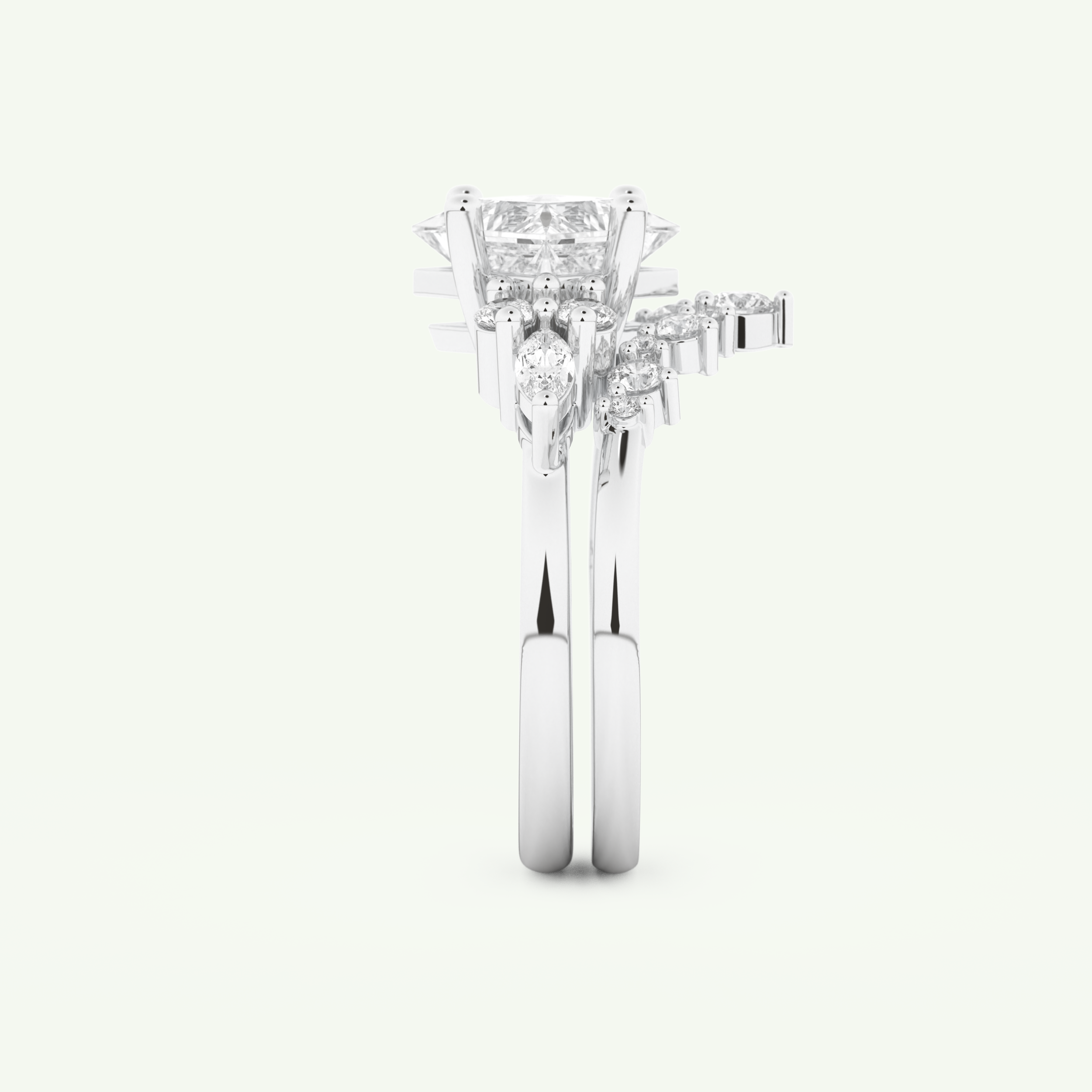 1.72 CT Princess Cut Lab Grown Diamond Bridal Set 18