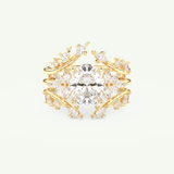 1.67 CT Oval Cut Cluster Lab Grown Diamond Bridal Set 1
