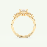 1.67 CT Oval Cut Cluster Lab Grown Diamond Bridal Set 5