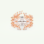 1.67 CT Oval Cut Cluster Lab Grown Diamond Bridal Set 7