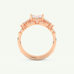 1.67 CT Oval Cut Cluster Lab Grown Diamond Bridal Set 11