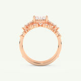 1.67 CT Oval Cut Cluster Lab Grown Diamond Bridal Set 11