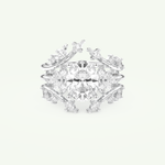 1.67 CT Oval Cut Cluster Lab Grown Diamond Bridal Set 13