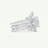 1.67 CT Oval Cut Cluster Lab Grown Diamond Bridal Set 14