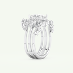 1.67 CT Oval Cut Cluster Lab Grown Diamond Bridal Set 16