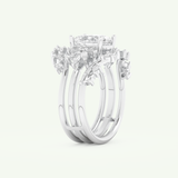 1.67 CT Oval Cut Cluster Lab Grown Diamond Bridal Set 16