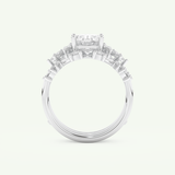 1.67 CT Oval Cut Cluster Lab Grown Diamond Bridal Set 17