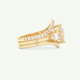 1.04 CT Princess Cut Cluster Lab Grown Diamond Bridal Set 2