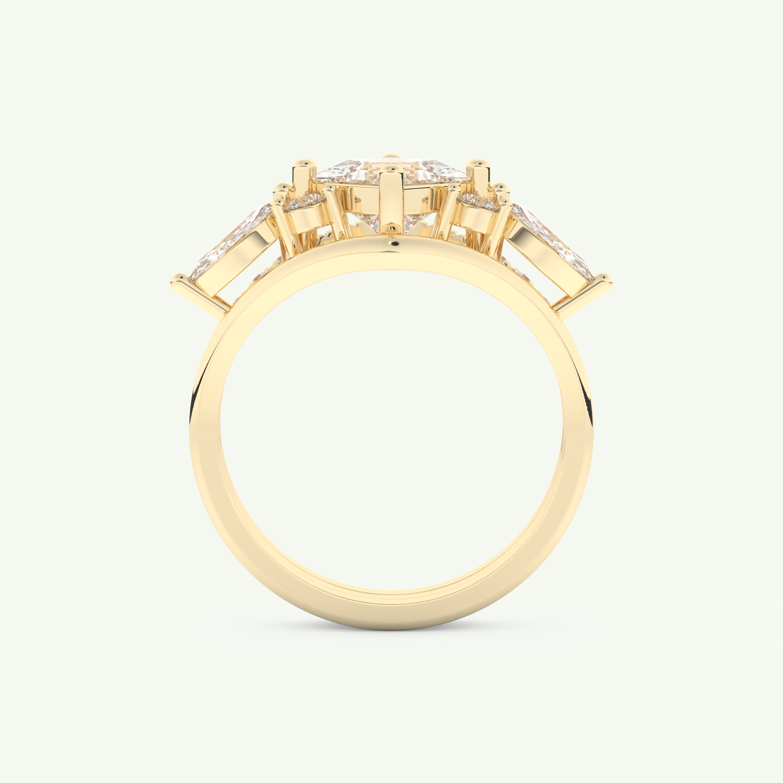 1.04 CT Princess Cut Cluster Lab Grown Diamond Bridal Set 5