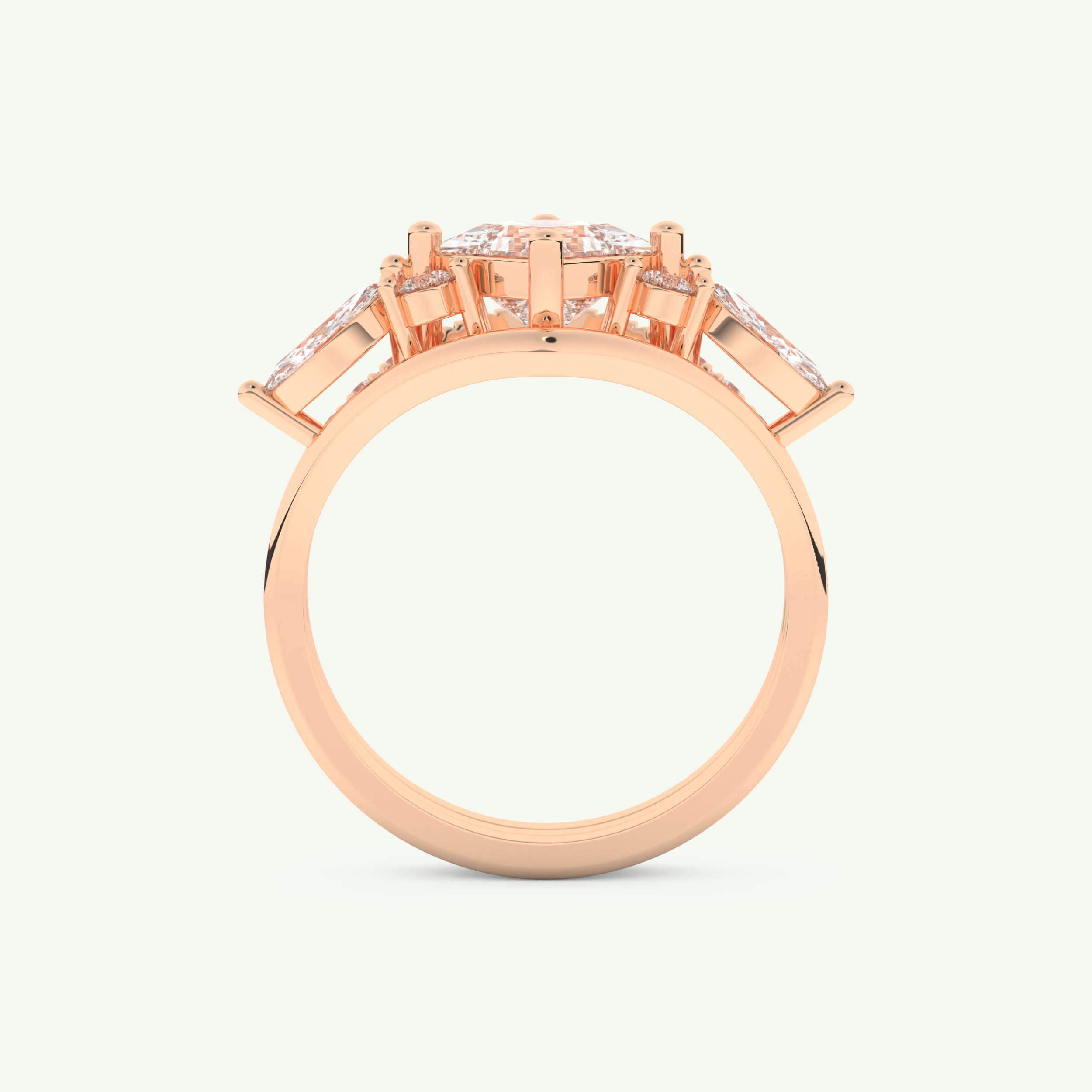 1.04 CT Princess Cut Cluster Lab Grown Diamond Bridal Set 11