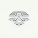 1.04 CT Princess Cut Cluster Lab Grown Diamond Bridal Set 13