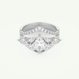 1.04 CT Princess Cut Cluster Lab Grown Diamond Bridal Set 13