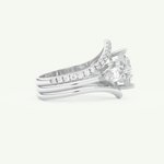 1.04 CT Princess Cut Cluster Lab Grown Diamond Bridal Set 14