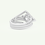 1.04 CT Princess Cut Cluster Lab Grown Diamond Bridal Set 15