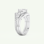 1.04 CT Princess Cut Cluster Lab Grown Diamond Bridal Set 16