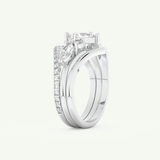 1.04 CT Princess Cut Cluster Lab Grown Diamond Bridal Set 16