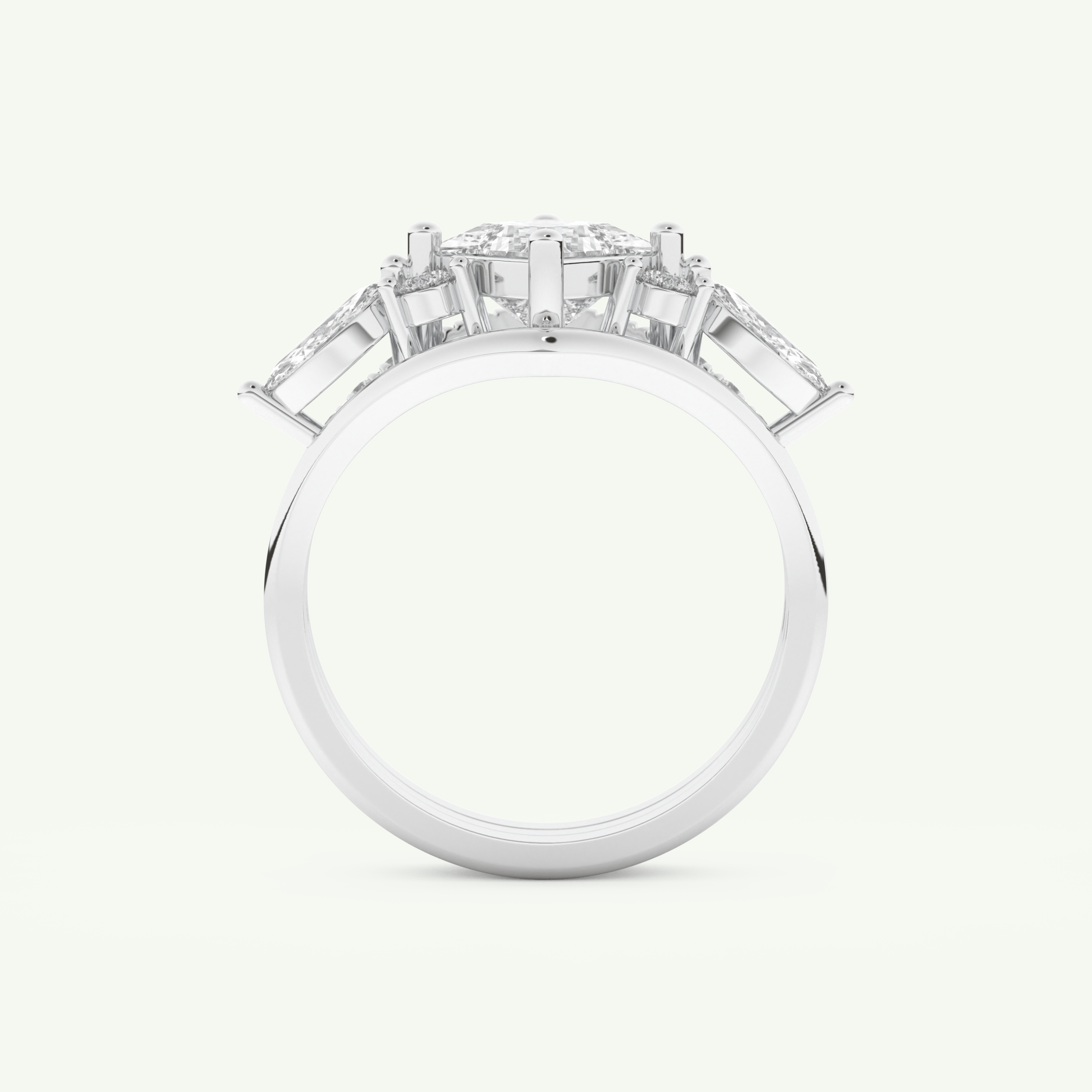 1.04 CT Princess Cut Cluster Lab Grown Diamond Bridal Set 17