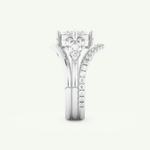 1.04 CT Princess Cut Cluster Lab Grown Diamond Bridal Set 18