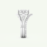 1.04 CT Princess Cut Cluster Lab Grown Diamond Bridal Set 18