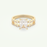 1.56 CT Radiant Cut Hidden Halo & Pave Lab Grown Diamond Bridal Set 1