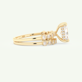 1.56 CT Radiant Cut Hidden Halo & Pave Lab Grown Diamond Bridal Set 2