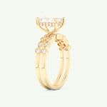 1.56 CT Radiant Cut Hidden Halo & Pave Lab Grown Diamond Bridal Set 4