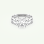 1.56 CT Radiant Cut Hidden Halo & Pave Lab Grown Diamond Bridal Set 13