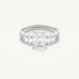 1.56 CT Radiant Cut Hidden Halo & Pave Lab Grown Diamond Bridal Set 13