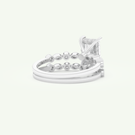 1.56 CT Radiant Cut Hidden Halo & Pave Lab Grown Diamond Bridal Set 15