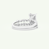 1.56 CT Radiant Cut Hidden Halo & Pave Lab Grown Diamond Bridal Set 15