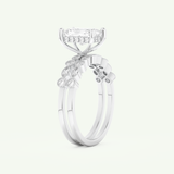 1.56 CT Radiant Cut Hidden Halo & Pave Lab Grown Diamond Bridal Set 16