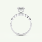 1.56 CT Radiant Cut Hidden Halo & Pave Lab Grown Diamond Bridal Set 17