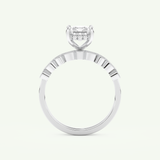 1.56 CT Radiant Cut Hidden Halo & Pave Lab Grown Diamond Bridal Set 17