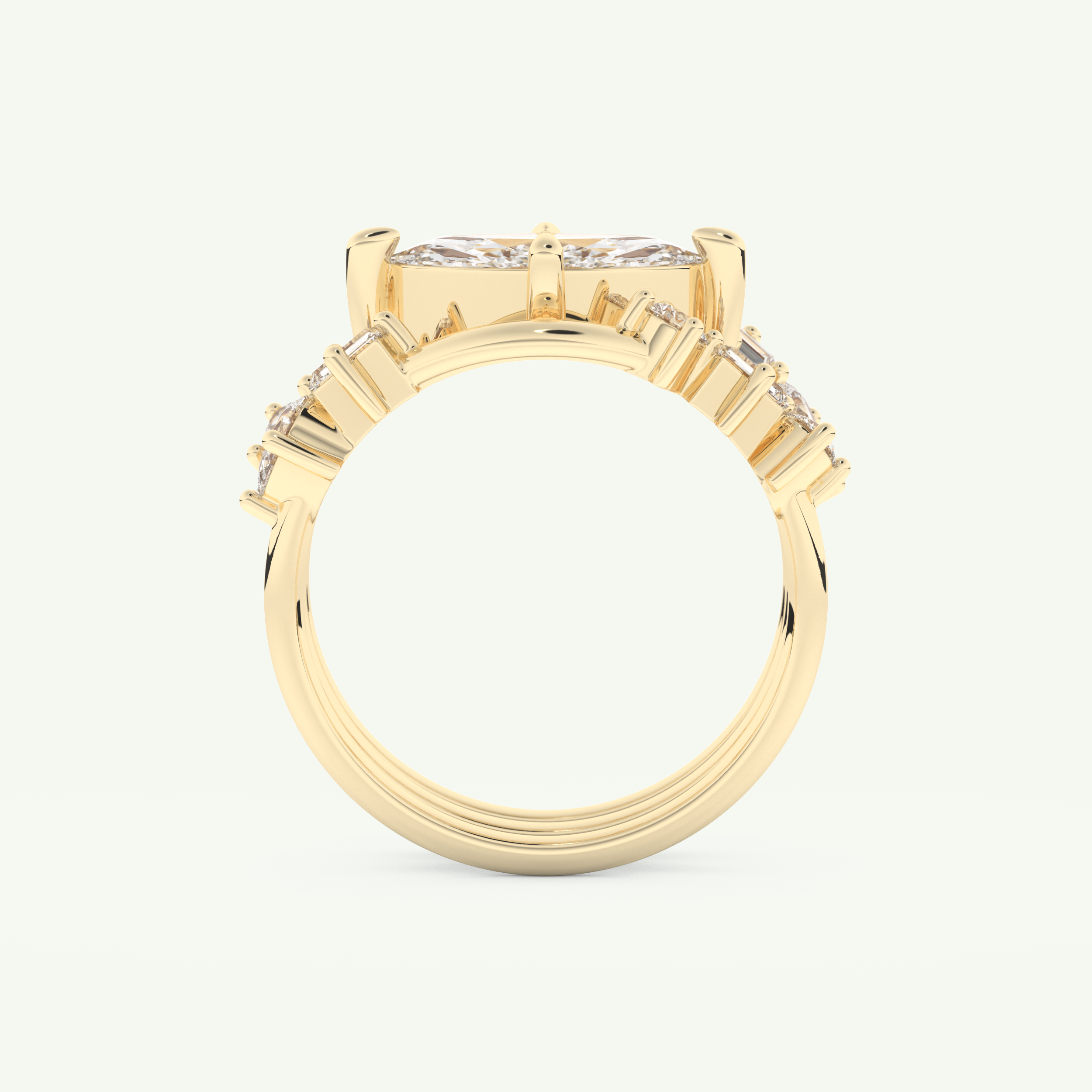 1.08 CT Marquise Cut Solitaire Lab Grown Diamond Bridal Set 5